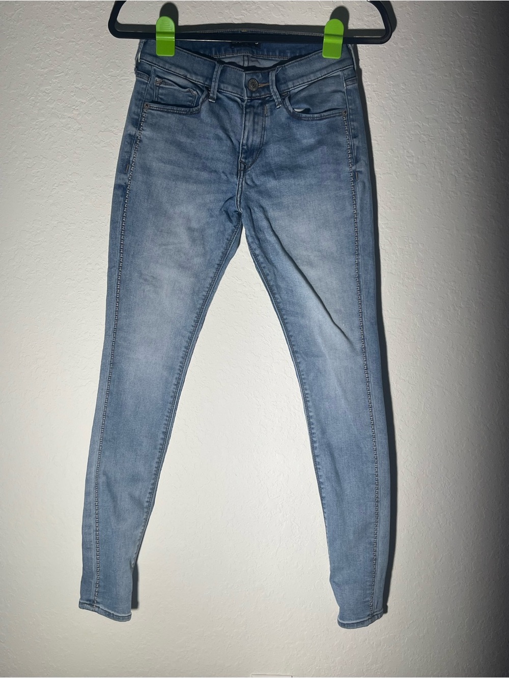 Express Light Blue Women’s Skinny Jeans - Faded Wash